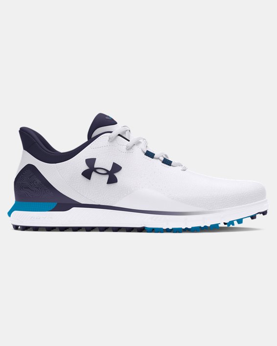 Men's UA Drive Fade Spikeless Wide Golf Shoes in White image number 0